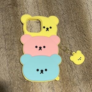 iphone 13 pro max bear phone case with cell phone charm